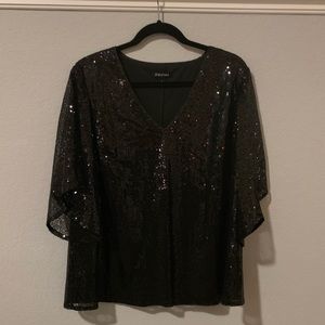 Gorgeous Black Sequined Top